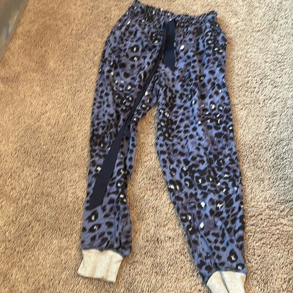 blue leopard print sweats